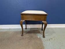 Antique Oak Piano Stool Seat