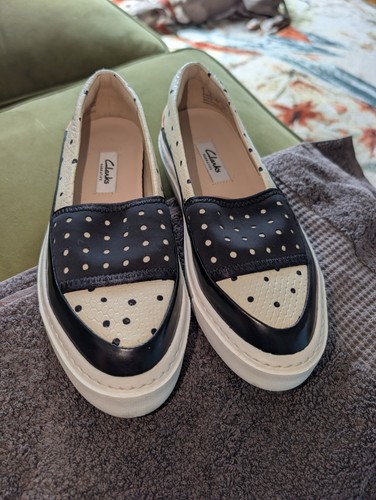 Clarks cream navy boat shoe - boat,