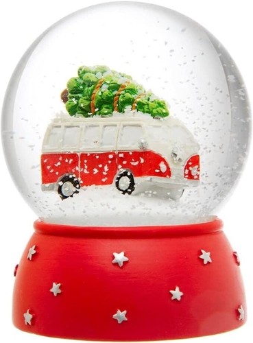 Red christmas van with tree - red,