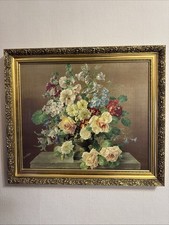 Oleograph Oil Painting - Vase