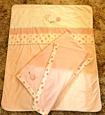 Mothercare Girl's Cot Blanket 40 x 50 '' & fleece with Rose trim blanket 60x40''