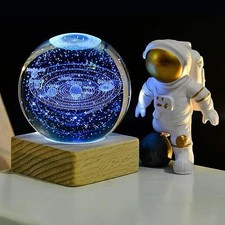 Zoomarlous 3D Solar System Crystal Ball Lamp, 6CM Crystal Ball Night Light