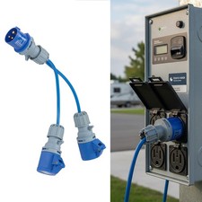 32A Plug to 2x 16A Socket