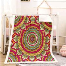 Big Red Adventure Line 3D Warm Plush Fleece Blanket Picnic Sofa Couch