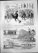 Old Print Fidella Ballet Alhambra Garrison Athletic Sports Gibraltar 1893 19th
