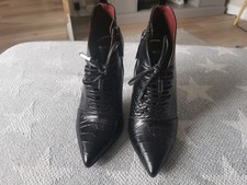 REISS Aida Croc Ankle Boots