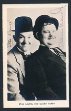Laurel & Hardy - Circa 1953 - Signed, Undedicated 3 ½ x 5 ½ Photo - Autographs