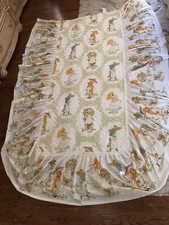 vintage springmaid Holly Hobby twin Quilted Bedspread ruffled  80s decor shabby