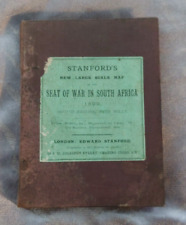 1899 Edward Stanford large map " Seat Of War In South Africa in good condition .