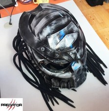 Alien vs. Predator Hand-painted Motorcycle FRP Helmet Full Face Mask Laser Light