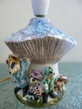 Vintage Handmade Studio Pottery Toadstool Mouse House Lamp with Mice Foy/Fowler?