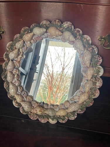 Handmade seashell wall mirror - seashell,
