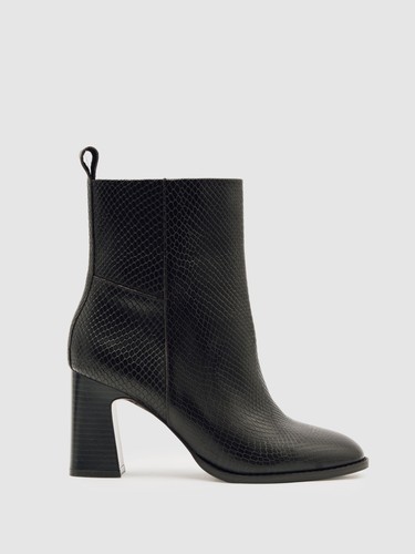 Reiss womens black leather - black,