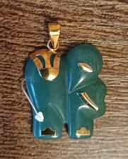  Green Jade 14K Royal Elephant