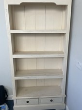 Shabby Chic Style Bookcase Cream Distressed Finish 