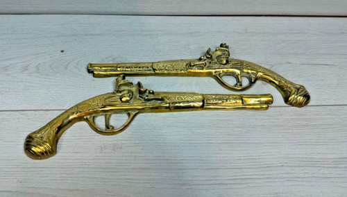 Vintage solid brass flintlock - solid,