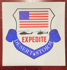 Vintage Expedite Desert Storm Bell Helicopter Sticker/Decals Cobra