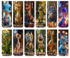 Set Of 4 Cute Funny Dinosaur Magnetic Bookmarks Great For Kids And Animals