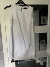 Beautiful Next White Embroidery Linen Dress Size 12