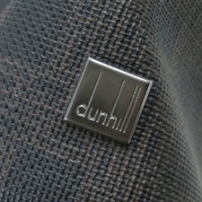 Dunhill D EIGHT Logo Plate Leather Tote Bag Briefcase Dark Brown Silver Hardware