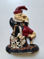 Vintage Style Cast Iron Mr Punch Doorstop Hand Painted 1970s England