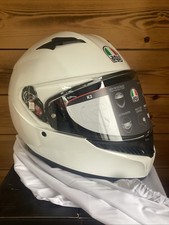 AGV K3 Solid Seta White Full Face Motorcycle Motorbike Helmet Extra Large