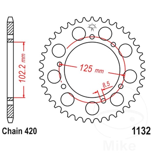 Rear sprocket tooth - jt,