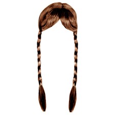 ADULTS BROWN DOUBLE PLAIT WIG