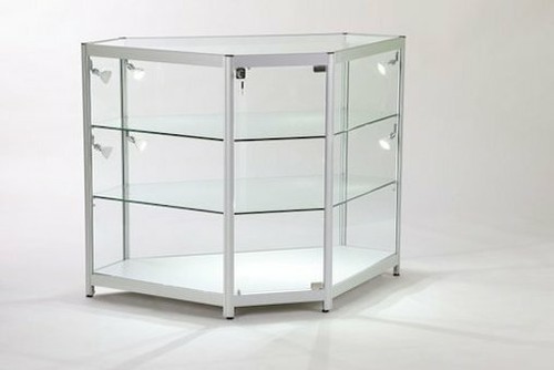 Glass lit showcase aluminium - lit,