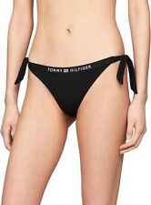Tommy Hilfiger Women Bikini Bottoms Briefs Side Tie Sports, Black Size XS