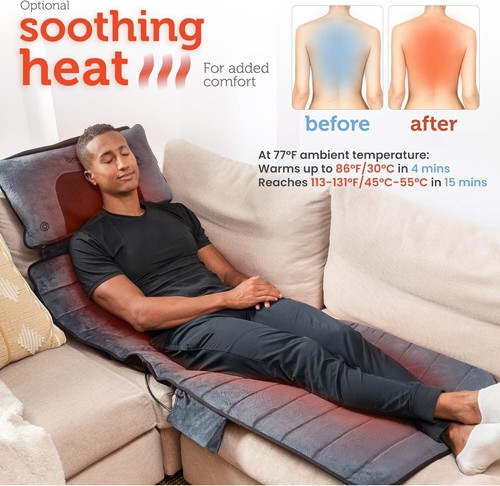 Massage mat with heat pad - with,