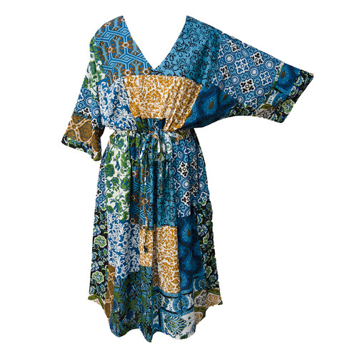 Patchwork cotton printed maxi - cotton,