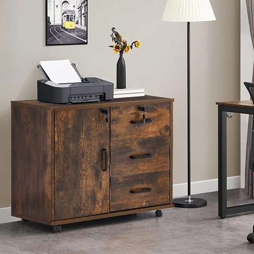 Brown office filing cabinet - brown,