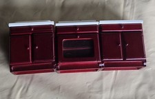 Dolls House 3 Pieces Kitchen Units Sink and Cooker Mahogany Effect 1:12 Scale
