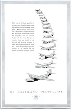De Havilland Propellers Aircraft Vintage Advert 1949