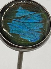 BEAUTIFUL SILVER AND ENAMEL ANTIQUE/VINTAGE   HAT  PIN (B71)