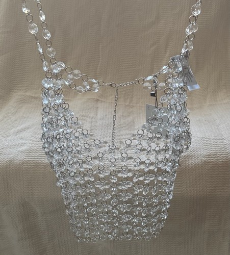 Zara plastic clear beaded tank - zara,