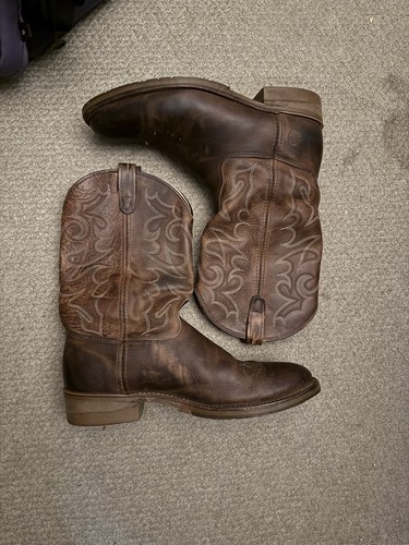 Double brown leather western - double-h,