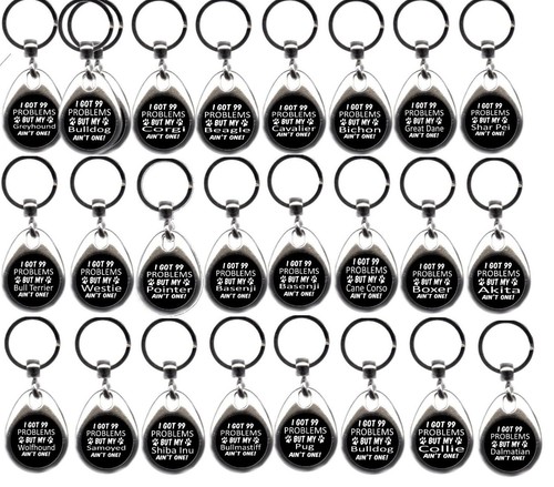 Dog problem keyring swivel - dog,