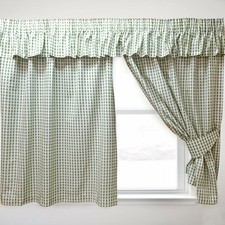 GINGHAM CHECK SAGE CURTAINS