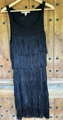 Black fringed cocktail - black,
