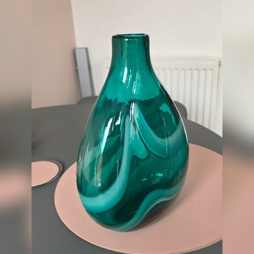 Green hand blown chunky - green, glass