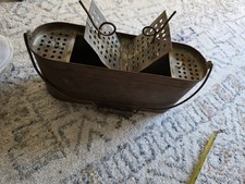 RARE  COPPER Antique Fishing Bait Box, Unusual  1920s?  Great Patina Man Cave