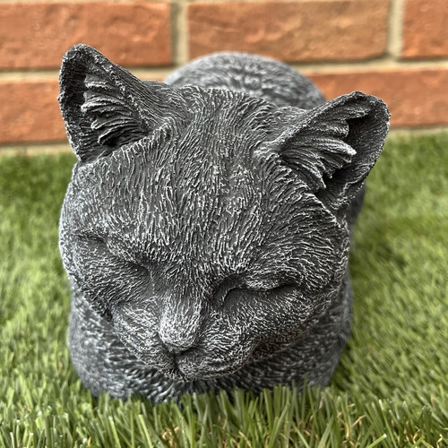 Large garden sleeping cat - garden,