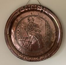 Johnnie Walker Tray 13" Whiskey Advertising Retro Classic Copper Bar Decor.