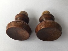 Pair Of Vintage Wooden Cupboard Door Knobs Handle Pull Vintage Old