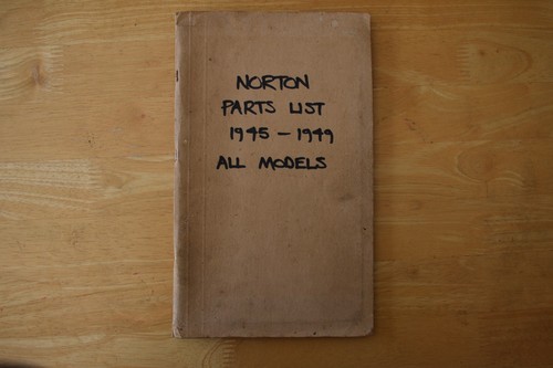 Norton parts list - parts, 1945-1949