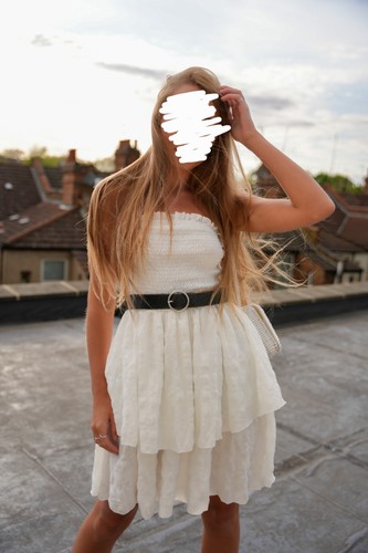 White mini dress small - dress,