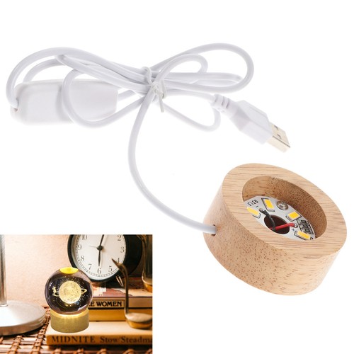 Wood led light - base, crystal