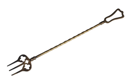 Antique brass toasting fork - antique,